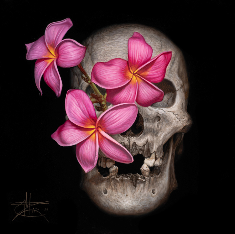 75zzarPink Skullflowers 20x20