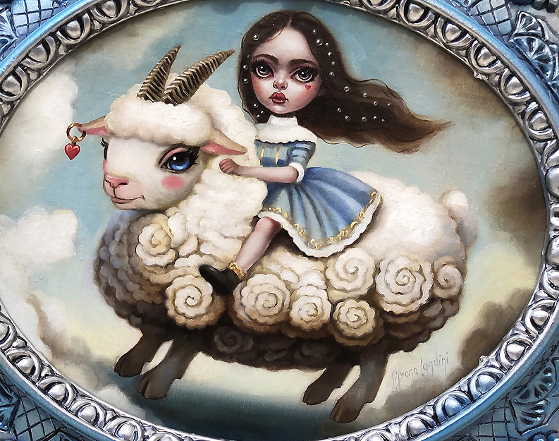 27Above The Clouds Sheep framed detail 1